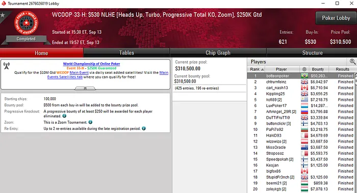 PokerStars WCOOP 2019