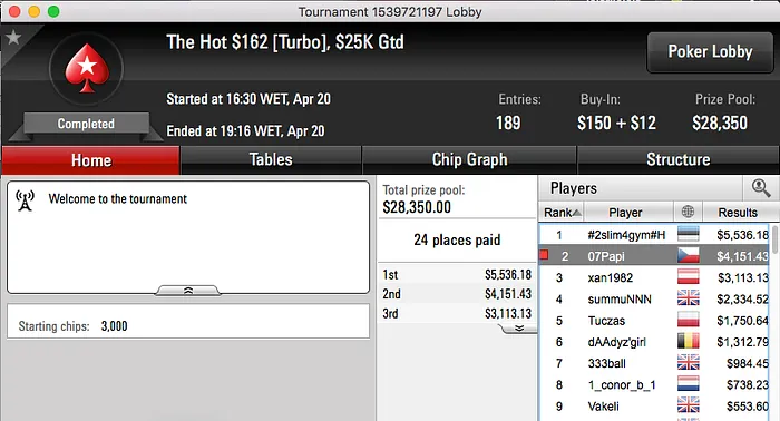 CLEMENTEBOMBA69 3º no Winning Poker OSS VI #33 (k) & Mais 101