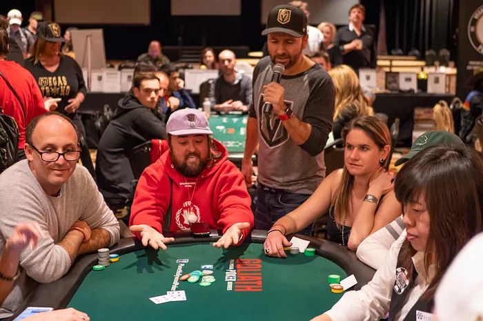 Daniel Negreanu emcees a CSOP event.