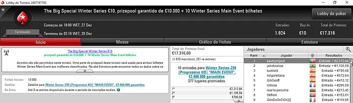 Super Thursday para gorro75, paulojorgeal, slink1992 e j0nhf6 na PokerStars.FRESPT 102