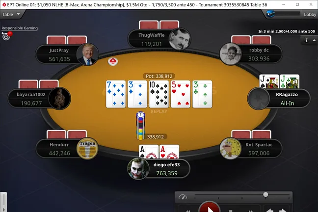 "diego efe33" Collects a Stack with Aces