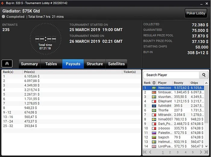 Lobby de poker do partypoker
