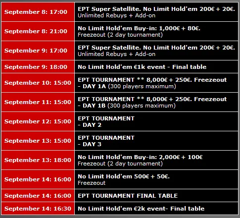 Ganhe Pacote para EPT Barcelona 101