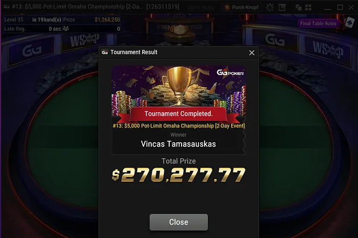 Vincas Tamasauskas Wins WSOP Event #13