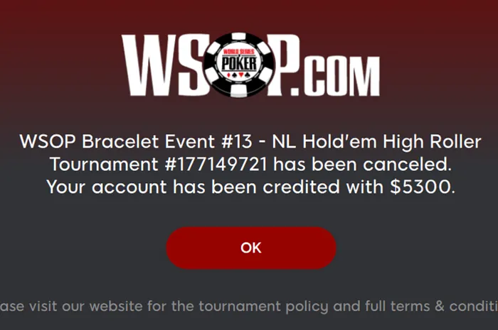 WSOP Canceled Event