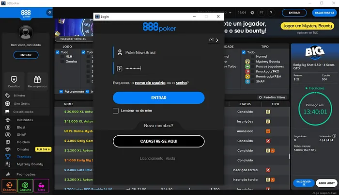 login lobby 888poker
