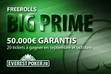 Everest Poker : Freerolls PokerNews pour le Big Prime