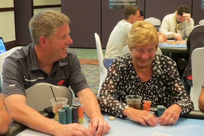 Day 1b Chip Leader, Mark Kroon and his Mom, Marilyn Guess