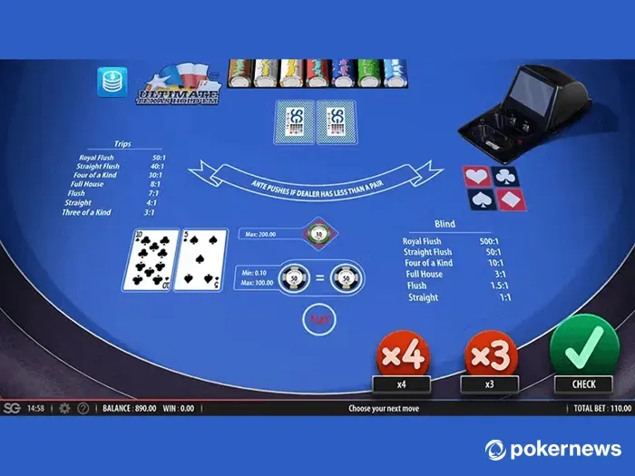 Screenshot of Ultimate Texas Hold'em