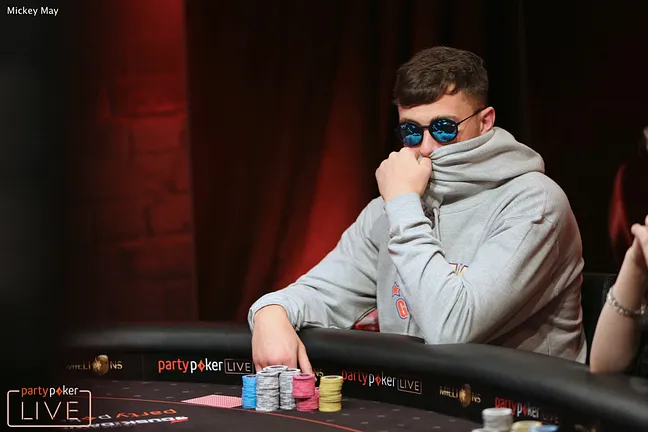 Jacob Mulhern is action on the final day. He is one more opponent from winning £1,000,0000
