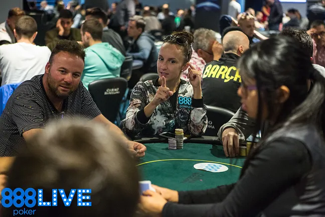 Ema Zajmovic in action on Day 1a of the 888Live Barcelona Main Event