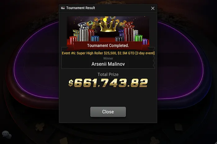 Arsenii Malinov wins Super MILLION$