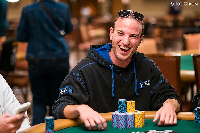 Day 1 Chip Leader Brandon Paster is all smiles