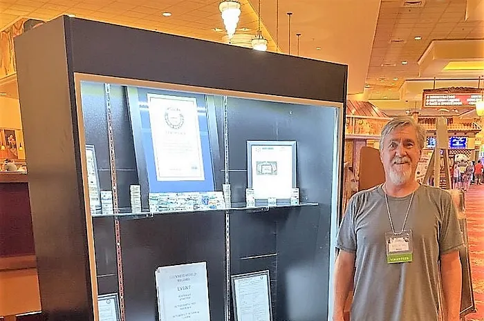 Gregg Fisher is attempting to set a Gunniess World Record for largest casino chip collection
