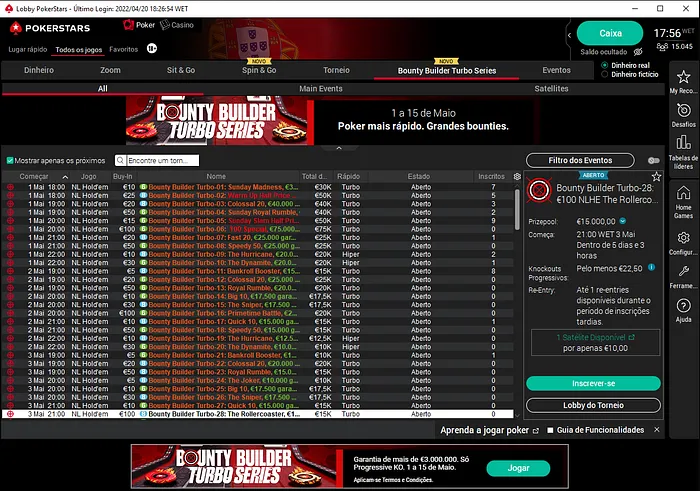 bounty builder turbo series pokerstars portugal
