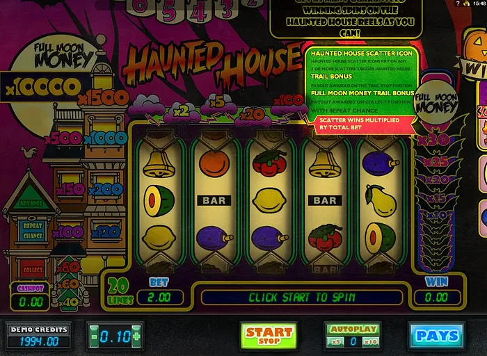 haunted house video slot
