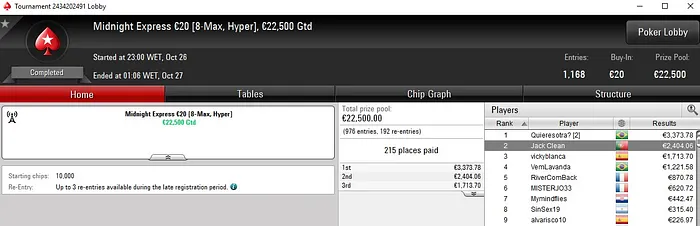 Rodrigo "El Flatador" Carmo Vence Night on Stars €100 (€4.554) 103