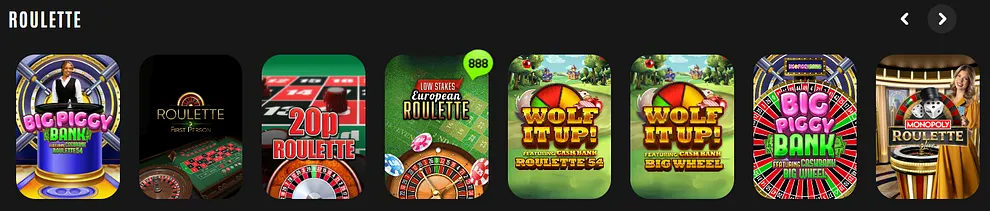Roulette games on 888casino