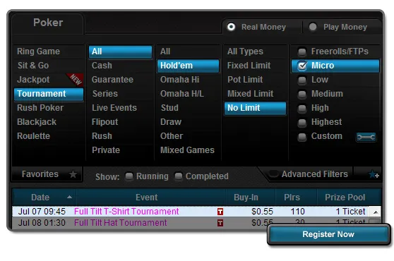 Torneios Swag no Full Tilt Poker 102
