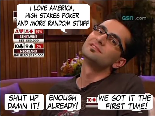 High Stakes Poker Cómico! Negreanu vs Benyamine 116