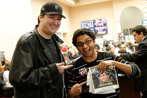 Vivek Rajkumar après avoir éliminé Phil Hellmuth au WPT Bay 101 Shooting Star (crédit photo WPT)