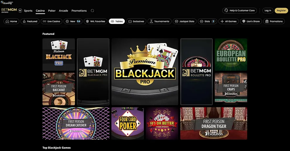 Easily switch between BetMGM products in ON