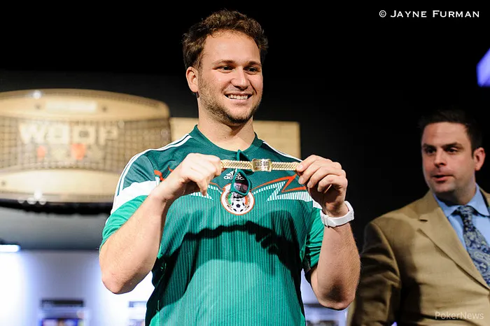 Anderson posing with his bracelet 