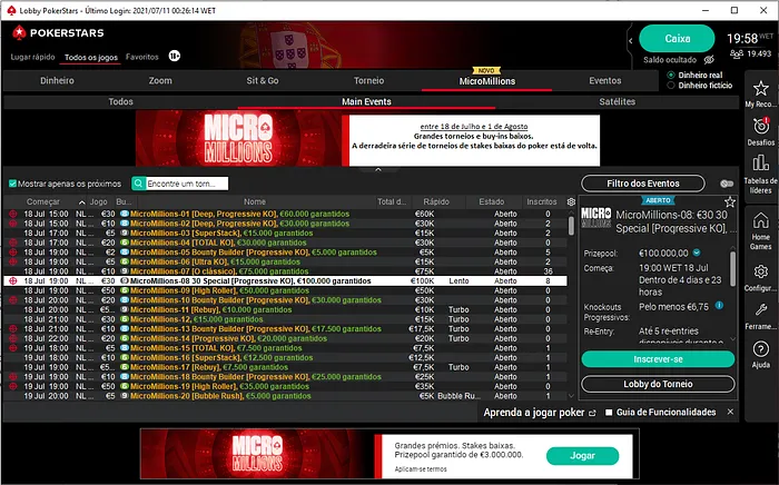 lobby micromillions pokerstars