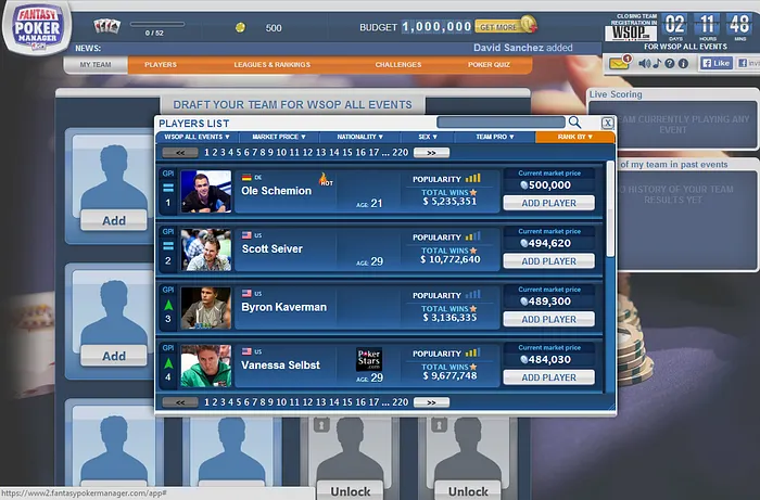 PokerNews te presenta la WSOP 2014 Fantasy League: ¡Haz ya tu equipo y gana premios! 104