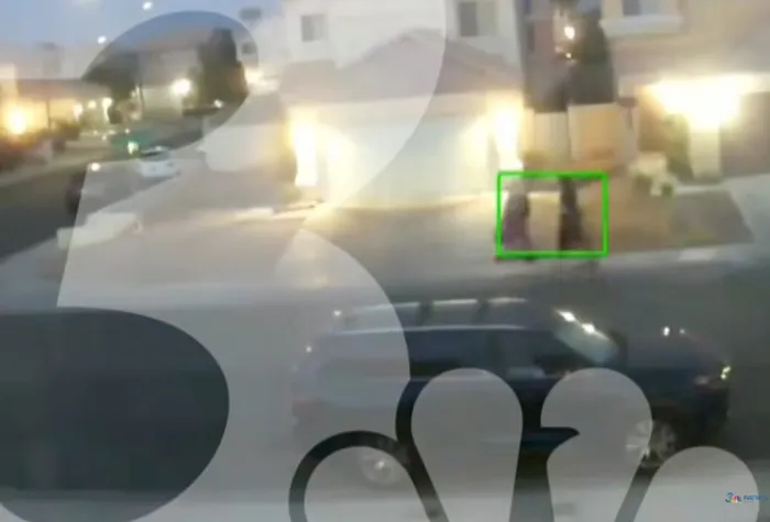 Video shows two men walking near the Airbnb (Credit: KSNV News 3 Las Vegas)
