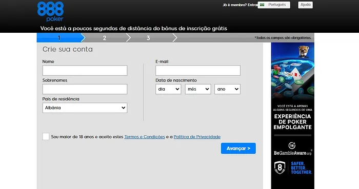 Abrir conta 888poker