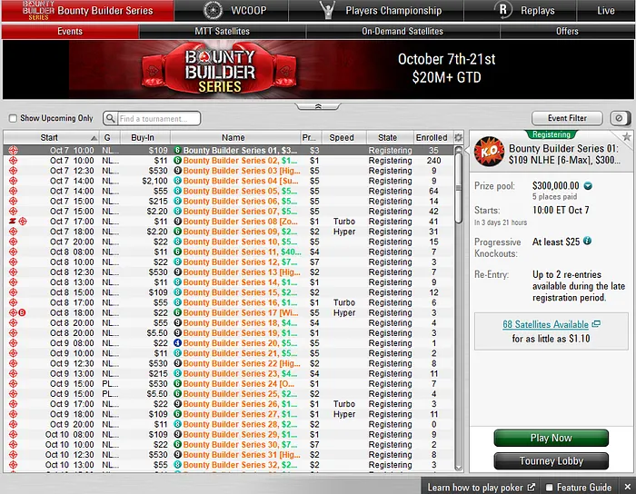 Mais de  Milhões Garantidos nas Bounty Builder Series da PokerStars 101