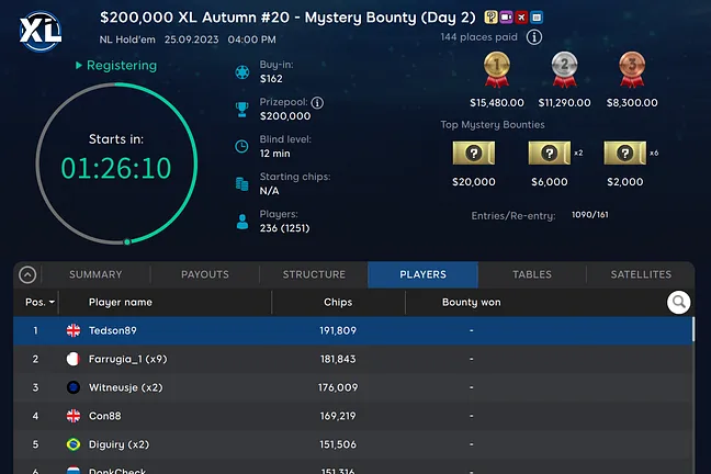 888poker XL Autumn Series Mystery Bounty