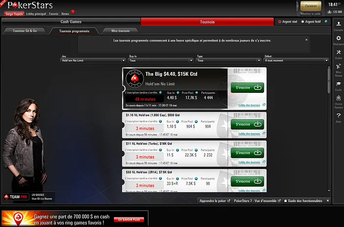 Lobby Siège Rapide Pokerstars 7