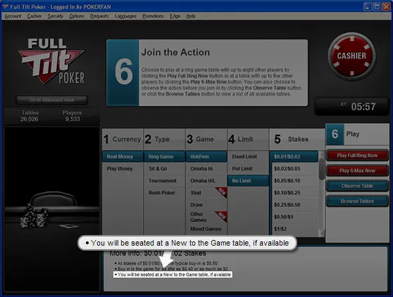 Full Tilt Poker Lança Mesas "Para Iniciantes" 101