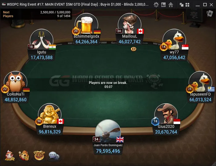 WSOP Super Circuit Online Series Main Event Final Table
