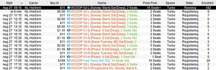 PokerStars WCOOP Satellites