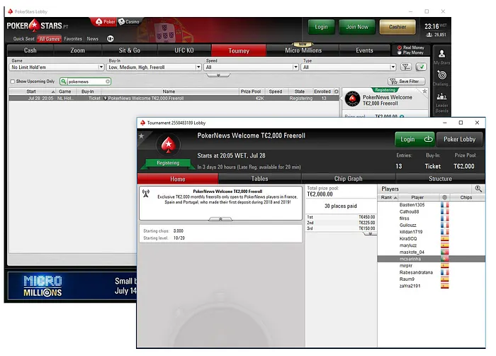 Freeroll exclusivo Pokernews na PokerStars