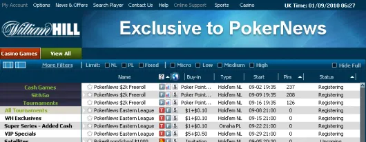 Freeroll .000 da William Hill esta semana - Qualificação simples! 101