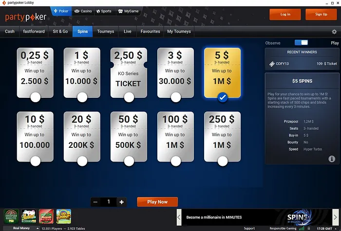 SPINS do partypoker