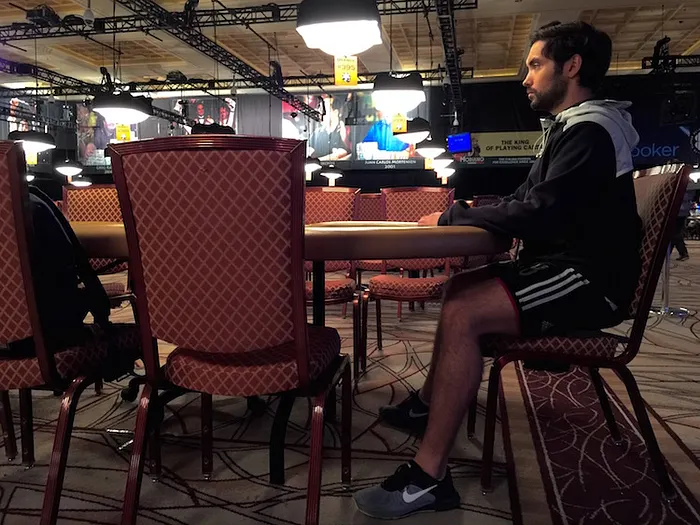 Adams using the Human Tool at the WSOP