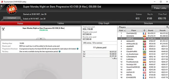 Lobby de poker da PokerStars
