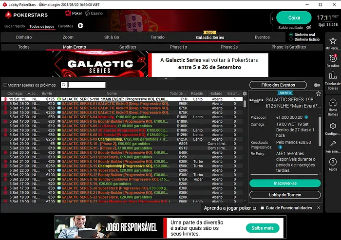 Galactic Series 2021 pokerstars portugal