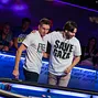 Olivier Busquet & Daniel Colman hug it out before the start of heads up play