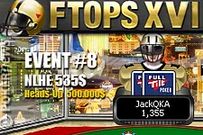 Full Tilt Online Poker Series FTOPS XVI : dimanche 25 avril, JackQKA a remporté le tournoi Event #8 de heads-up NHLE à 535$.