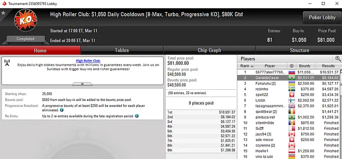 Lobby de poker do PokerStars