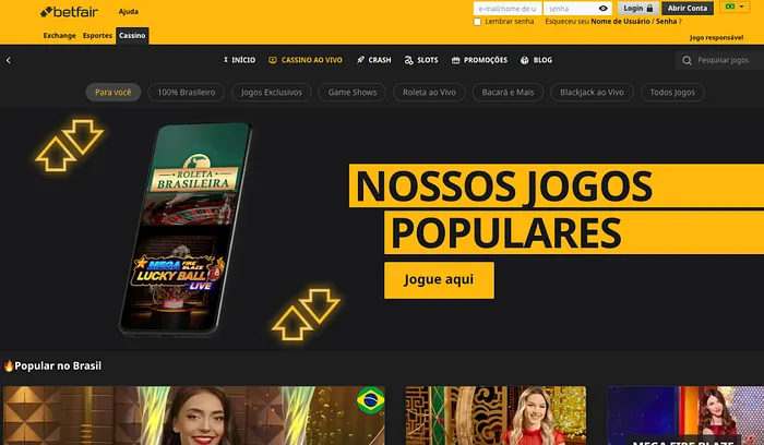 Jogos de Dealer ao Vivo do Betfair Casino