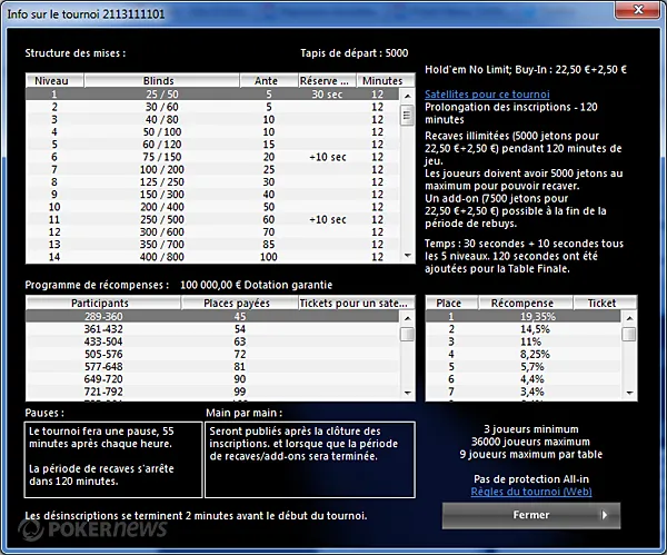 Tournoi nouvel an 100.000€ garantis ce soir sur PokerStars 102