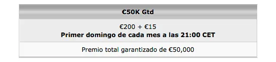 50.000€ de premio garantizado el primer domingo de cada mes 102