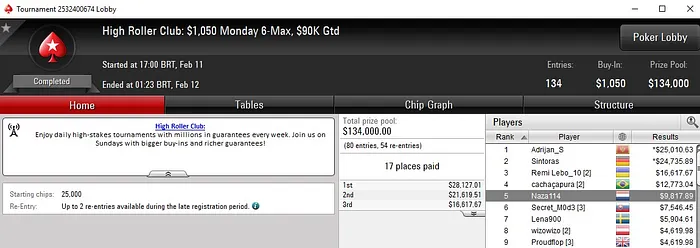 Lobby de poker da PokerStars